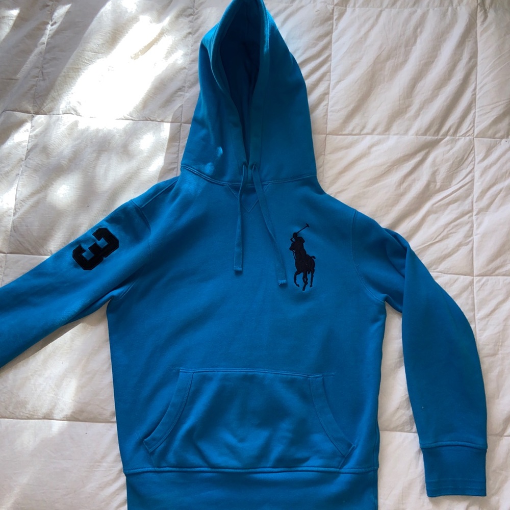 Polo Ralph Lauren Big Pony blue logo 3 hoodie